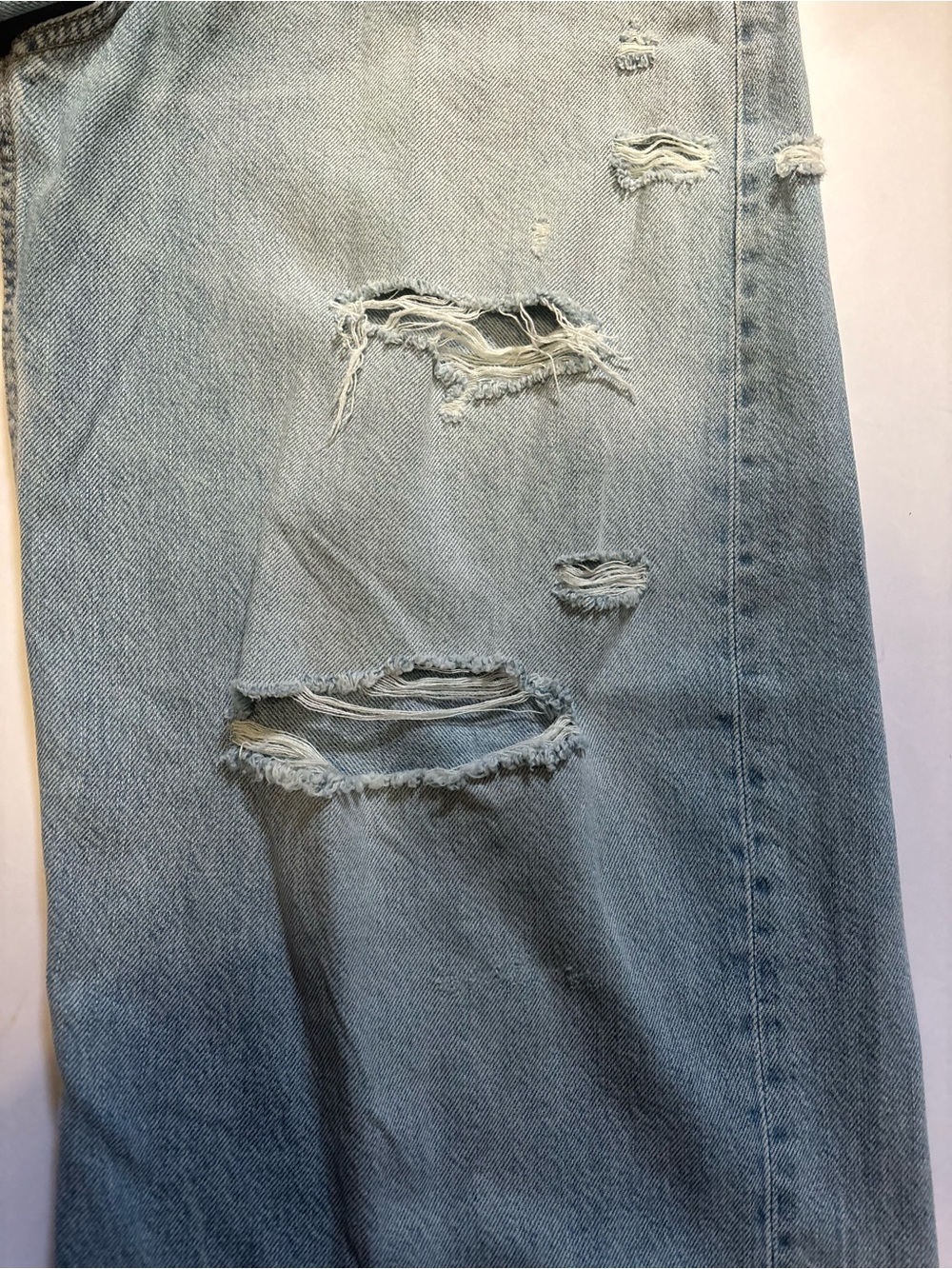 Light Blue Distressed Women’s Wide-Leg Jeans - Picture 5 of 7
